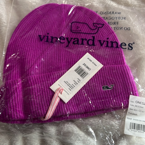 Vineyard Vines Pink or Purple Cashmere Knit Hat - Picture 5 of 7